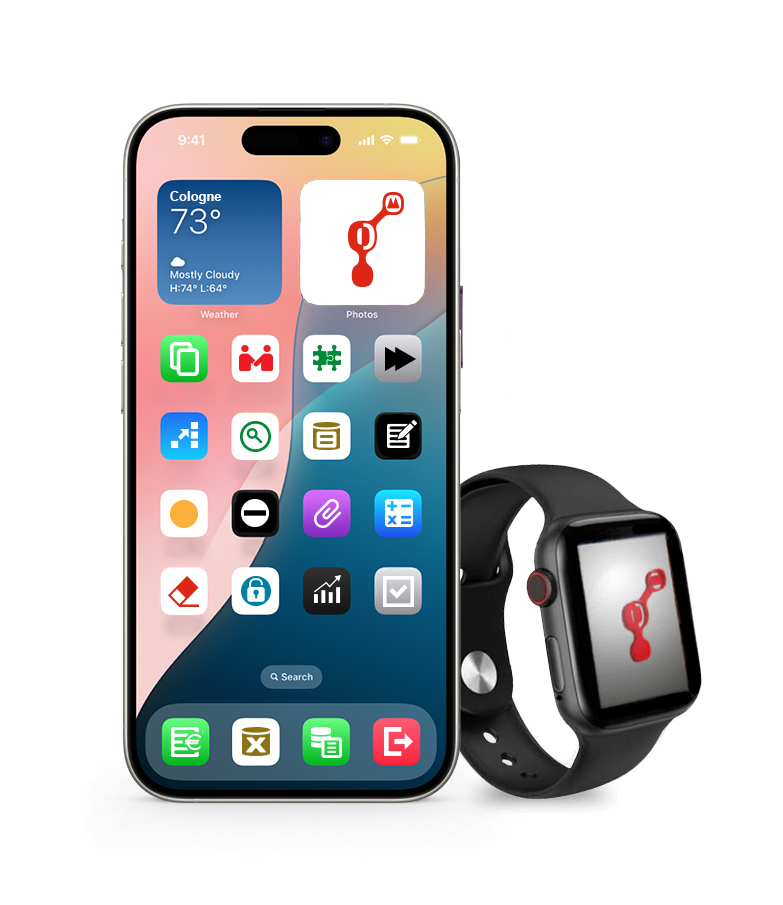 IPHONE and WATCH WITh COLOGNE DATA LOGOS